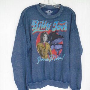 Billy Joel Piano Man Long Sleeves Tee Shirt Mens Size S Grey